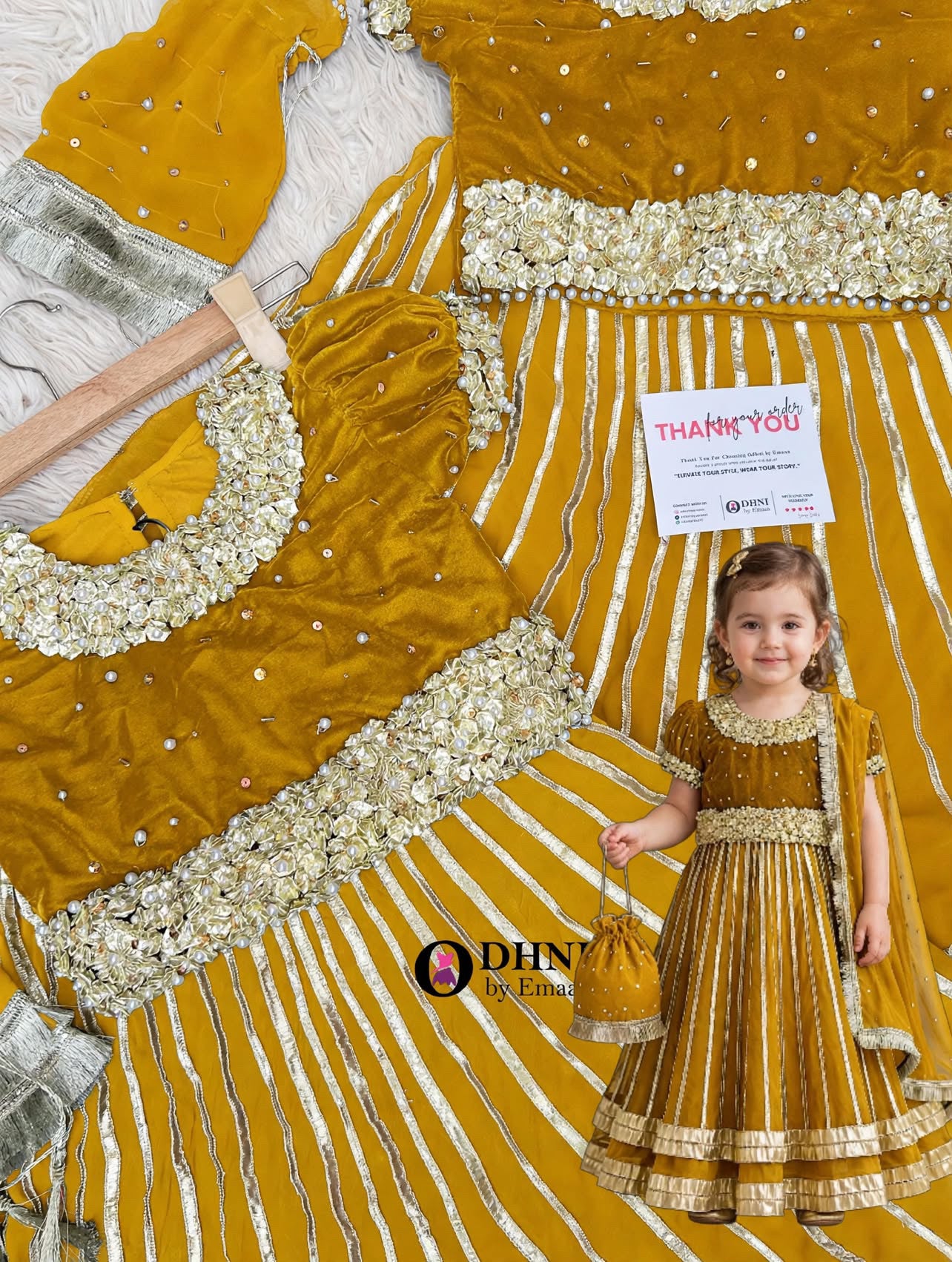 Zahra makhmal moti yellow