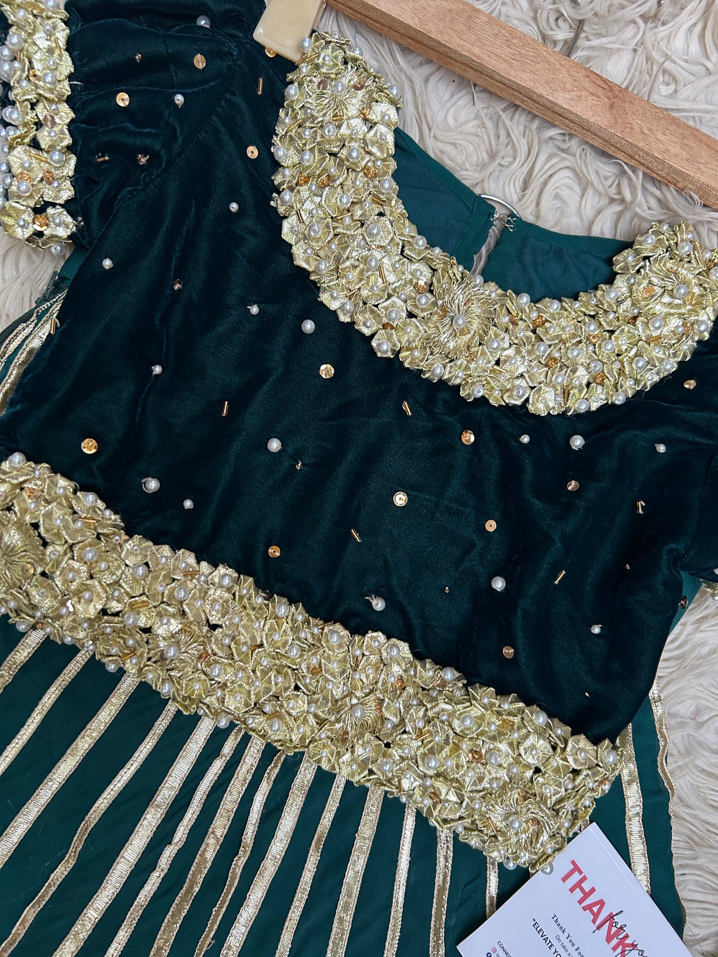 Zahra Makhmal Moti green
