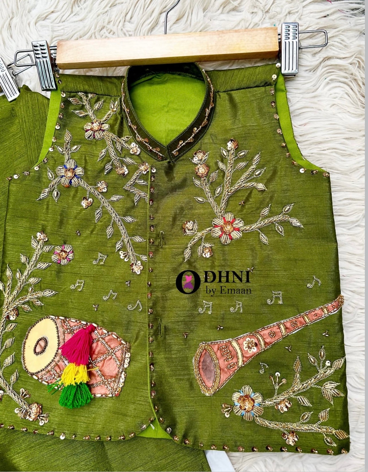 Little Baraati - Olive Green 3pc