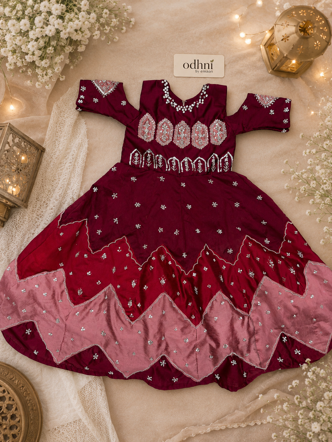 Haniya maroon 3pc