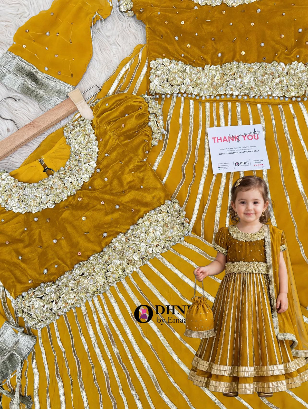 Zahra makhmal moti yellow